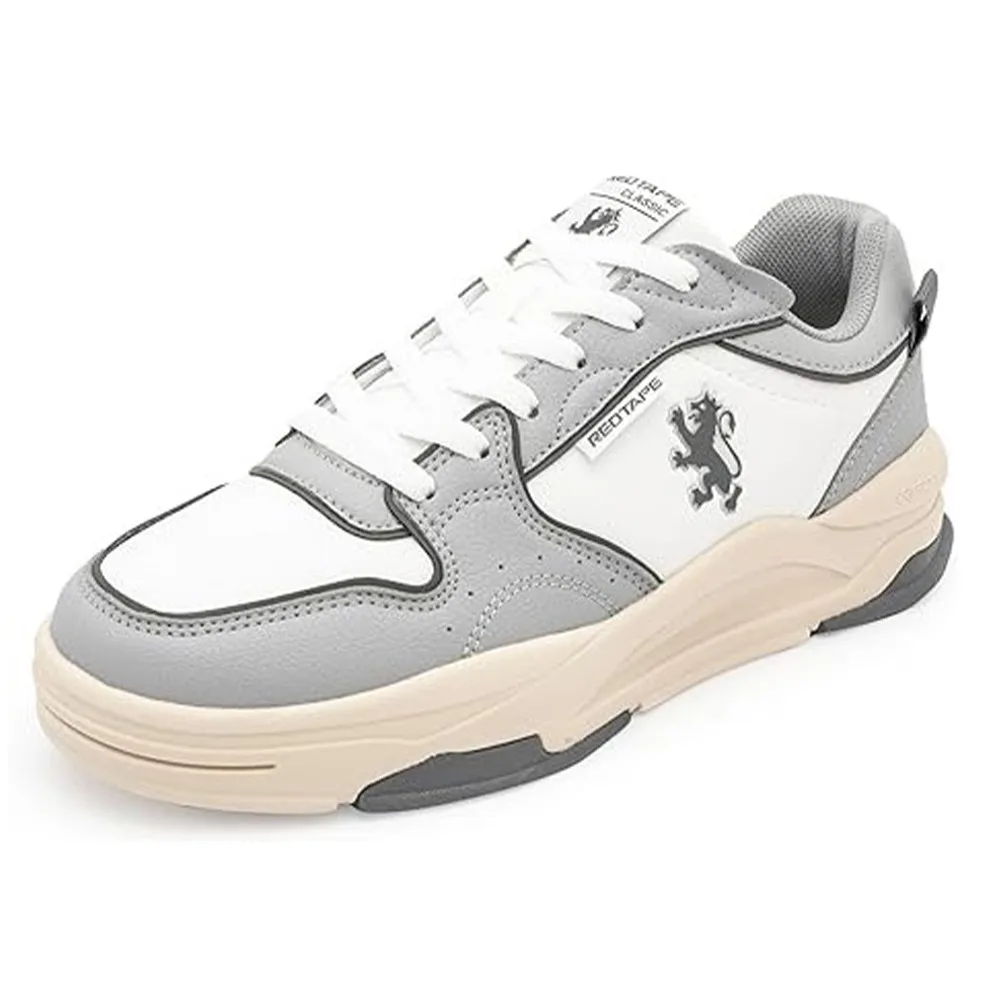 Red Tape Lifestyle Sneaker Shoes For Men - White and Gray