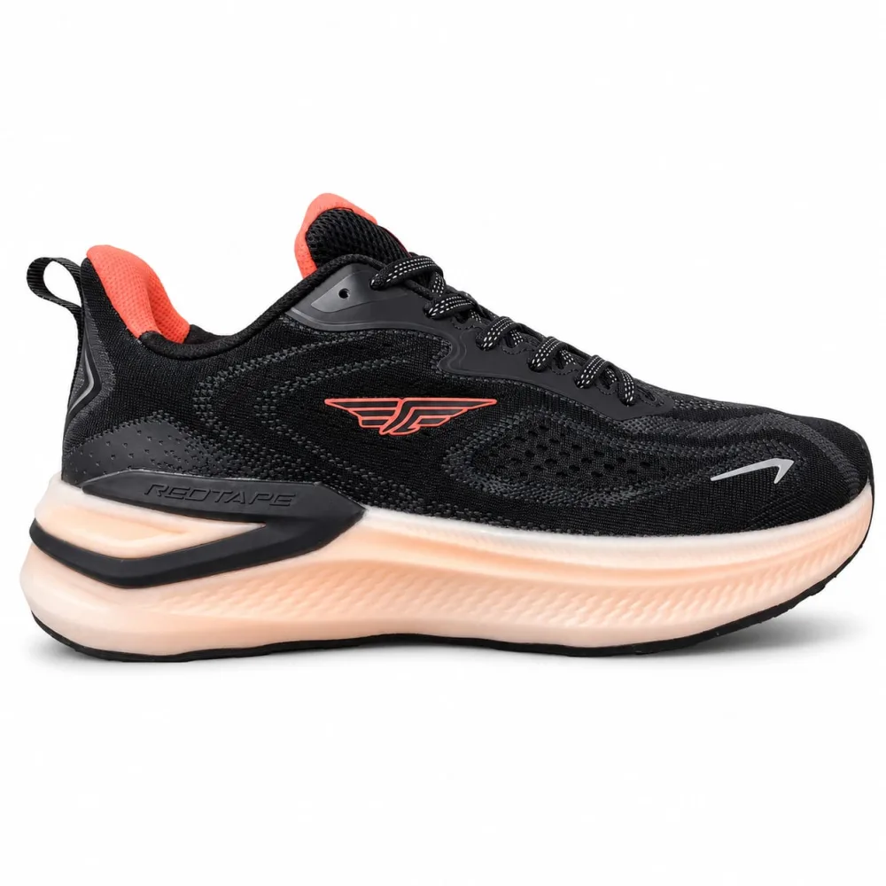Redtape Super Premium Running Shoes For Man-Black